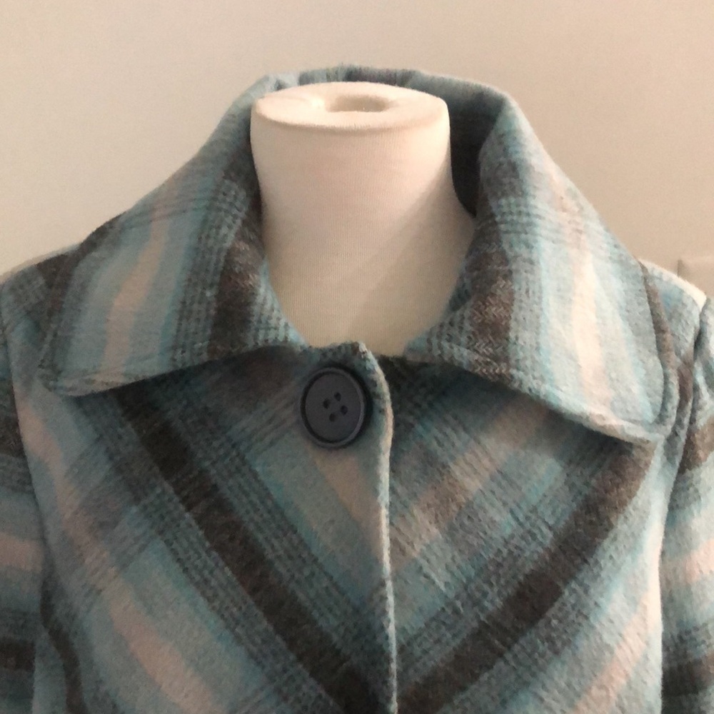 Tanjay Teal Plaid Button-Front Jacket Women's Siz… - image 2
